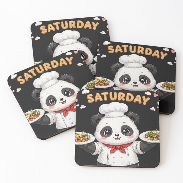 Item preview,  Cute Panda Chef Serving Dinner on Saturday - Kawaii Food Art designed and sold by Surviving Monday Club.