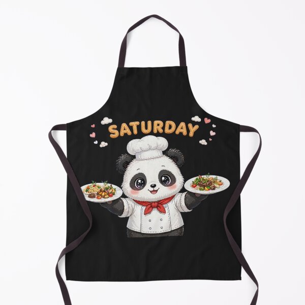 Item preview,  Cute Panda Chef Serving Dinner on Saturday - Kawaii Food Art designed and sold by Surviving Monday Club.