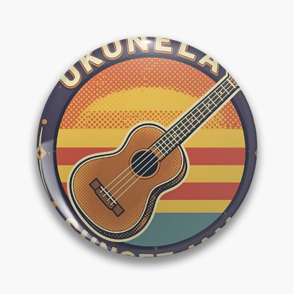 Item preview, Ukulele Sunset Jam Retro Badge designed and sold by DIUMERI.