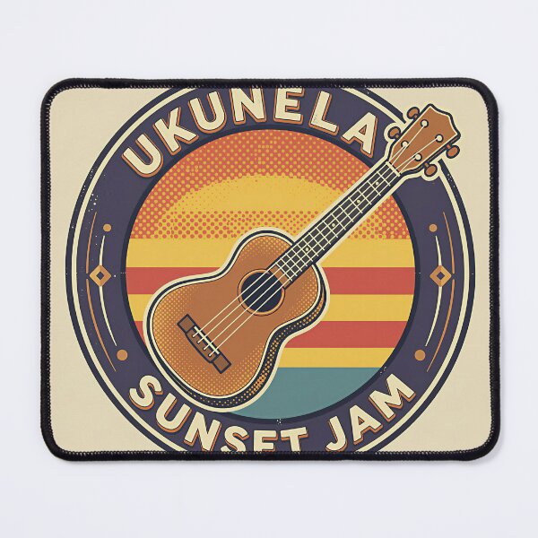 Item preview, Ukulele Sunset Jam Retro Badge designed and sold by DIUMERI.