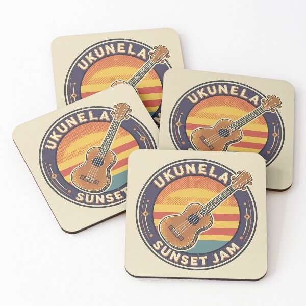 Item preview, Ukulele Sunset Jam Retro Badge designed and sold by DIUMERI.