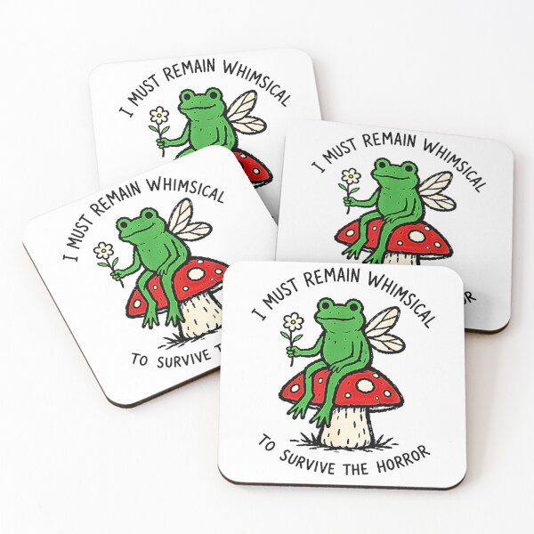 Item preview, I Must Remain Whimsical To Survive The Horror Frog Cottagecore designed and sold by Rahamkshop.