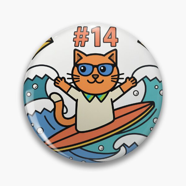Item preview, Surfing Cool Cat - Retro Flat Vector Surf Design designed and sold by DIUMERI.