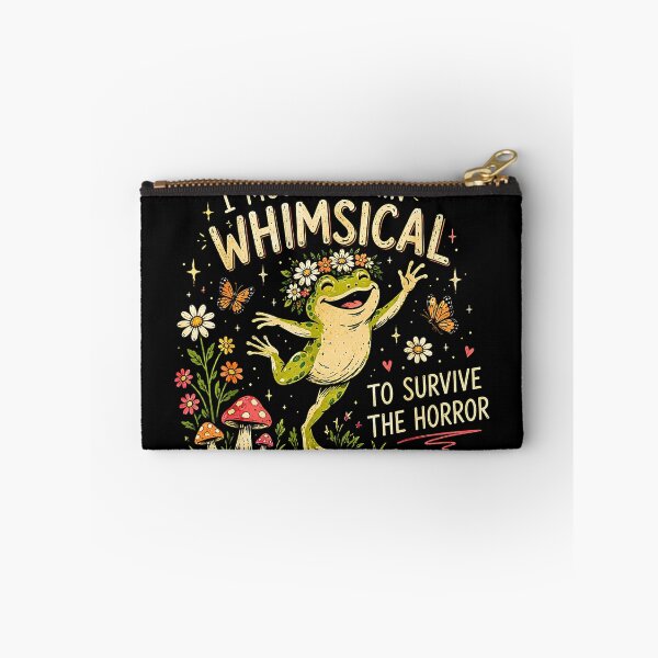 Item preview, I Must Remain Whimsical To Survive The Horror Frog Cottagecore designed and sold by Rahamkshop.