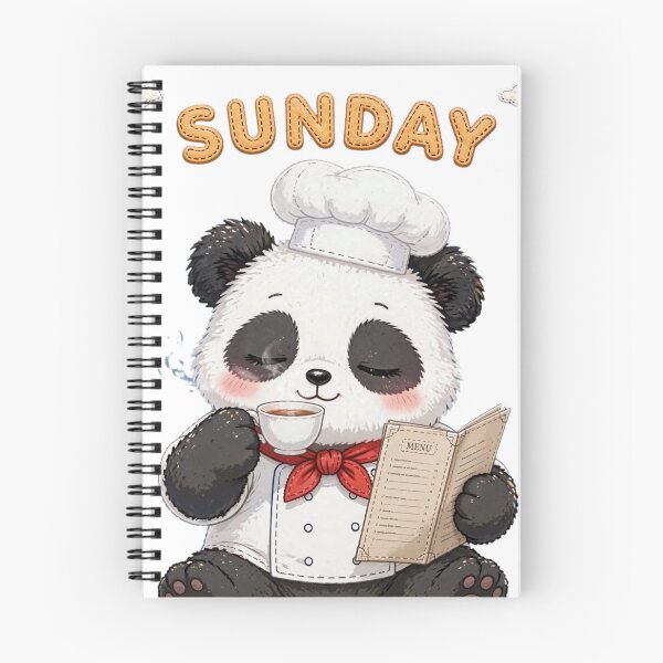Item preview, Cute Panda Chef Reading Menu on Sunday - Cozy Kawaii Art designed and sold by Surviving Monday Club.