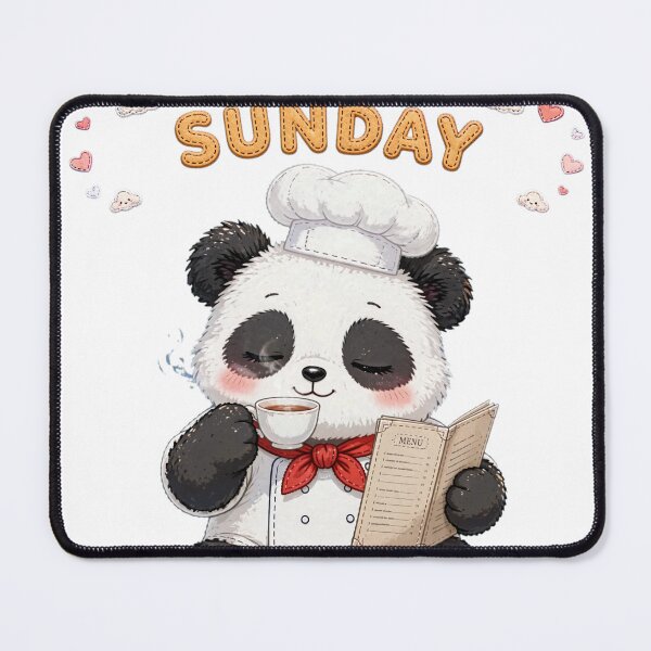 Item preview, Cute Panda Chef Reading Menu on Sunday - Cozy Kawaii Art designed and sold by Surviving Monday Club.