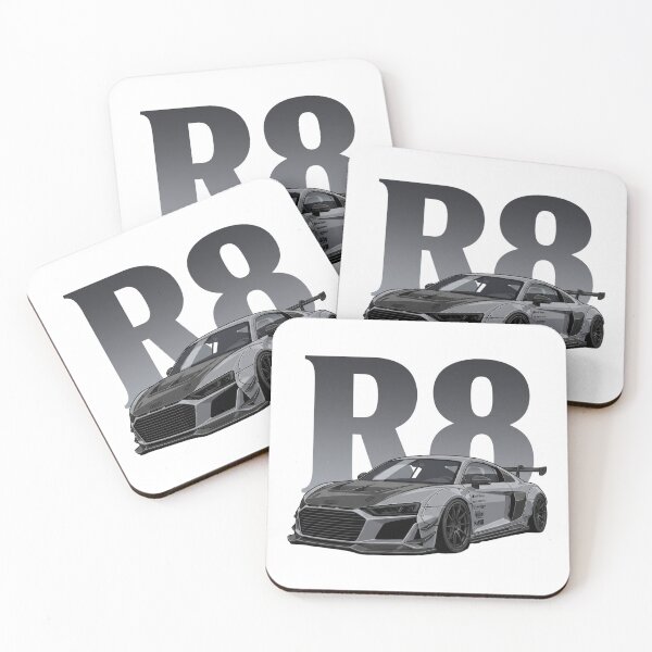 Item preview, Audi R8 V10 Nardo Grey Widebody German Supercar Vector Art designed and sold by Motorline44.