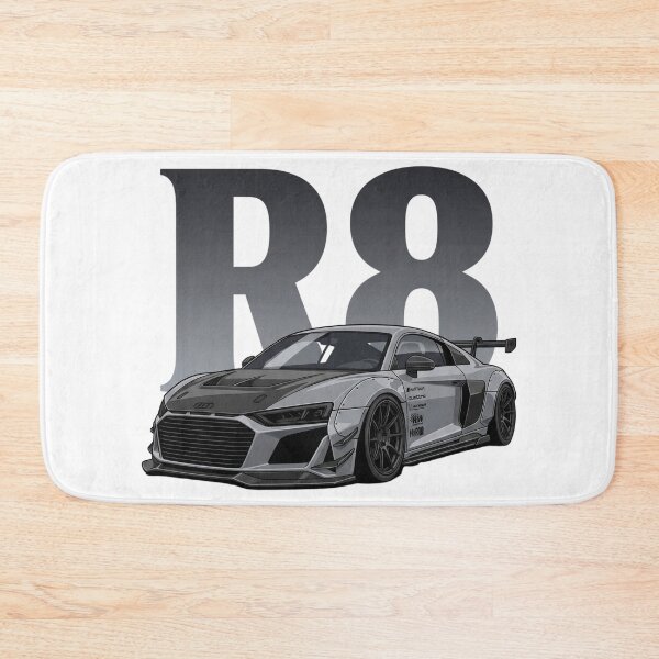 Artikelvorschau, Audi R8 V10 Nardograu Widebody Deutscher Supersportwagen Vektorgrafik entworfen und verkauft von Motorline44.