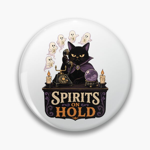 Item preview, Black Cat Spirit Hotline Gothic Ghost Humor designed and sold by Artmares.