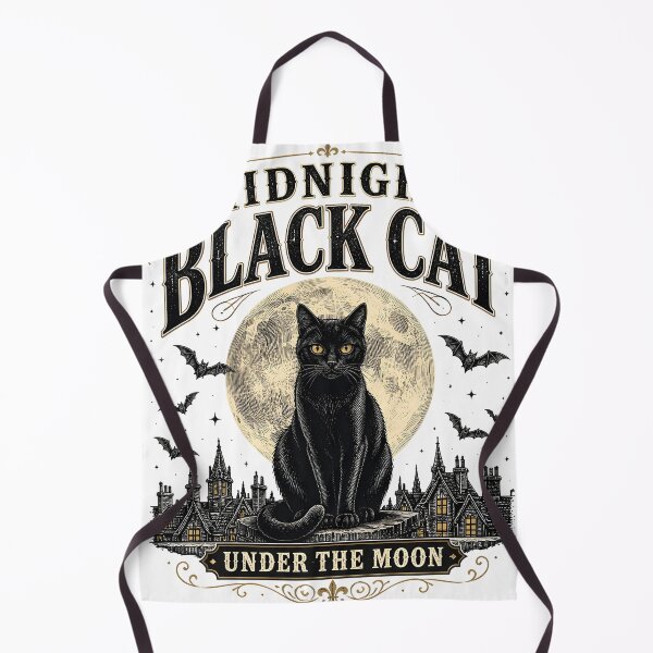 Item preview, Midnight Black Cat Under the Moon Vintage Engraving designed and sold by RoyesButler.