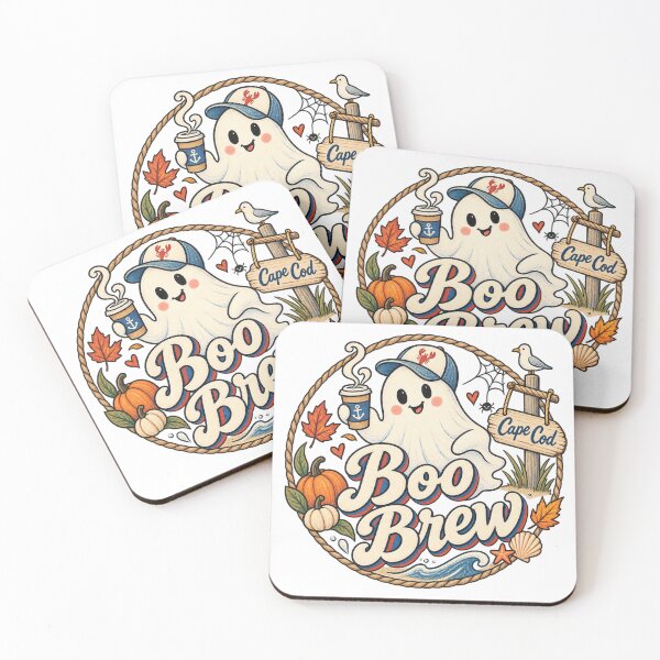 Item preview, Cape Cod Ghost Coffee – Cute Coastal Halloween New England Fall Illustration designed and sold by SezzyDesigns.
