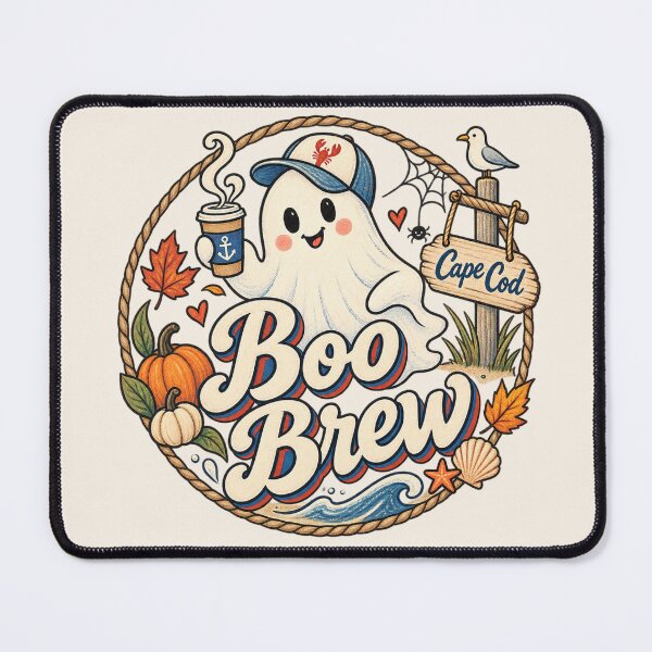 Item preview, Cape Cod Ghost Coffee – Cute Coastal Halloween New England Fall Illustration designed and sold by SezzyDesigns.