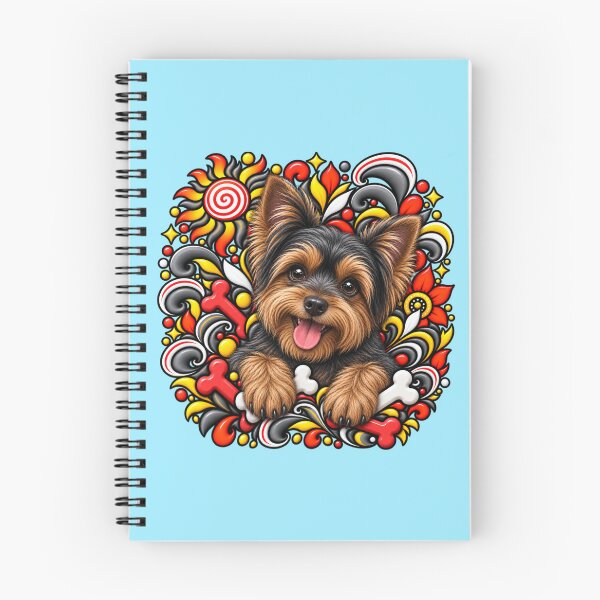 Item preview, Yorkie Floral Art - Bones & Swirls Decor designed and sold by PixelsPaws.