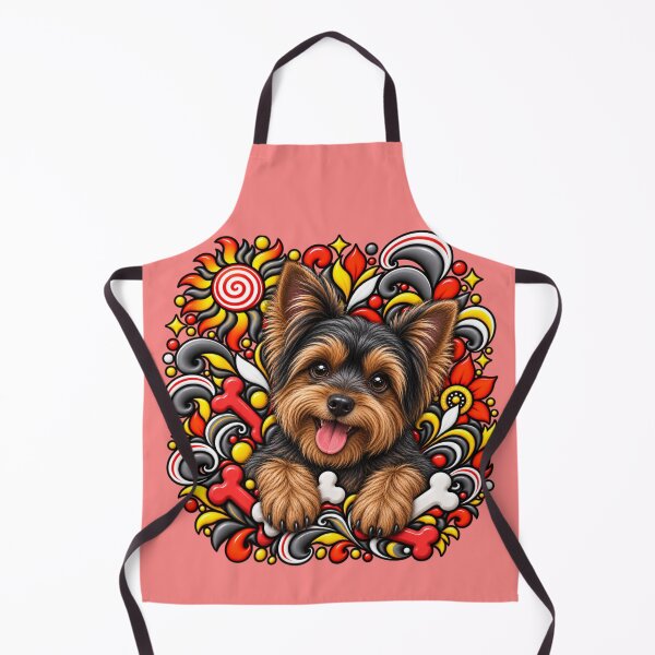 Item preview, Yorkie Floral Art - Bones & Swirls Decor designed and sold by PixelsPaws.