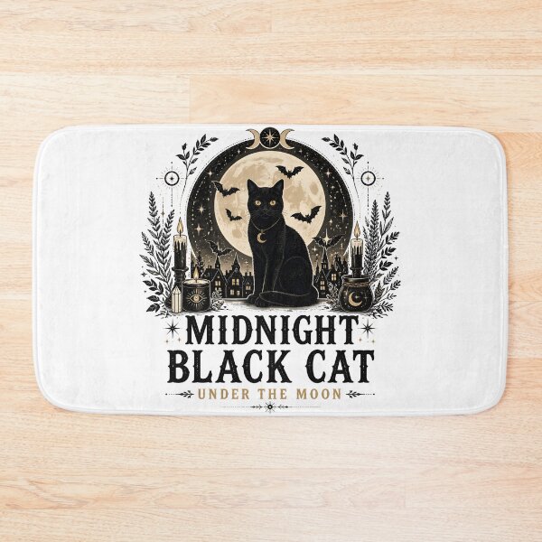 Item preview, Midnight Black Cat Under the Moon Witchy Occult designed and sold by LiviuGligoros.