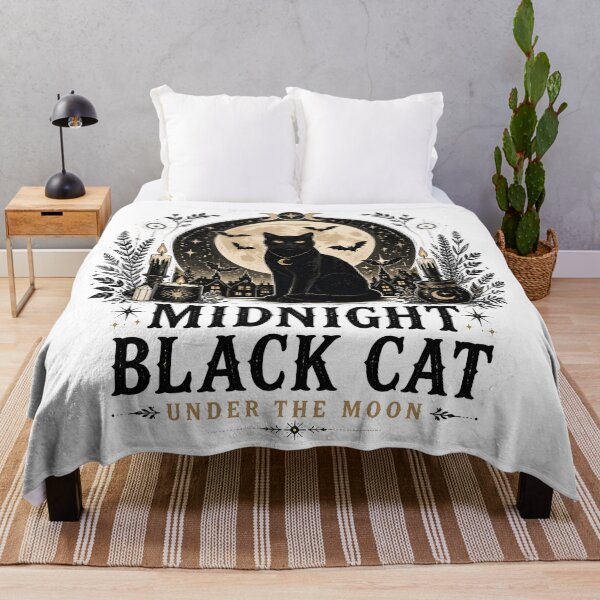 Item preview, Midnight Black Cat Under the Moon Witchy Occult designed and sold by LiviuGligoros.