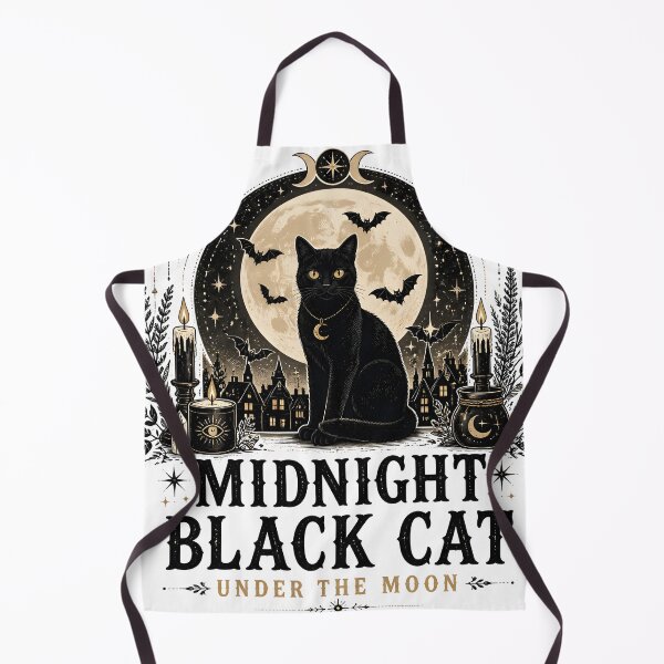 Item preview, Midnight Black Cat Under the Moon Witchy Occult designed and sold by LiviuGligoros.