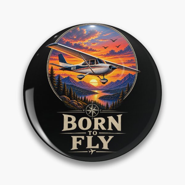 Item preview, Born To Fly Retro - Aviation Design designed and sold by MadeByMira.