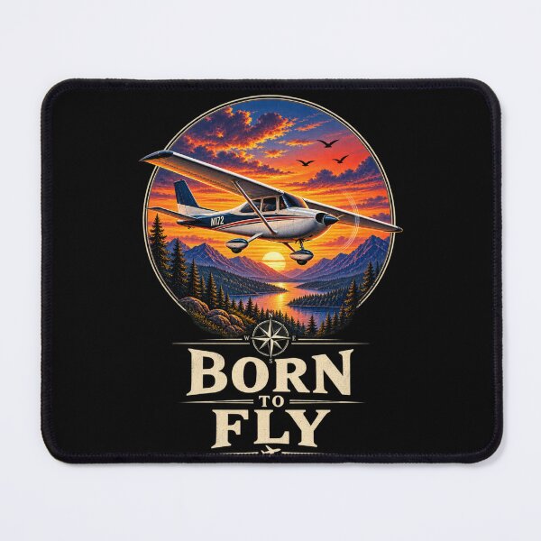 Item preview, Born To Fly Retro - Aviation Design designed and sold by MadeByMira.