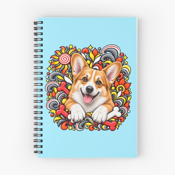 Item preview, Corgi Floral Art - Bones & Swirls Decor designed and sold by PixelsPaws.
