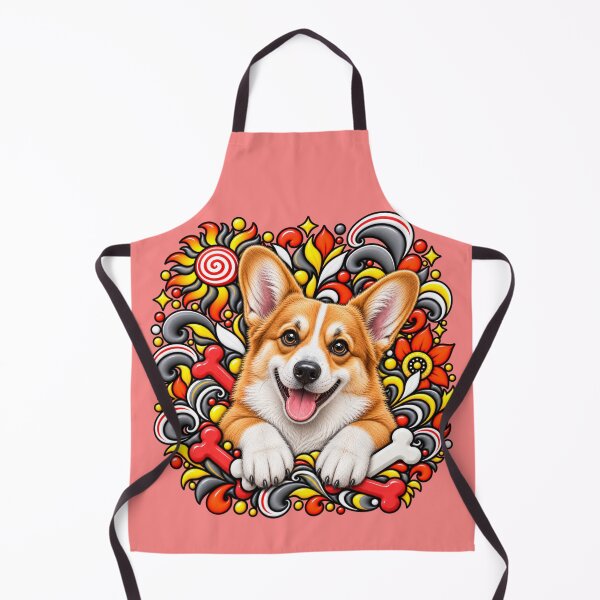 Item preview, Corgi Floral Art - Bones & Swirls Decor designed and sold by PixelsPaws.