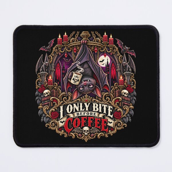 Item preview, I Only Bite Before Coffee designed and sold by TheInkRaven.