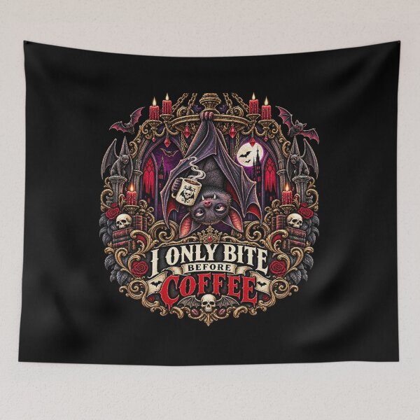 Item preview, I Only Bite Before Coffee designed and sold by TheInkRaven.
