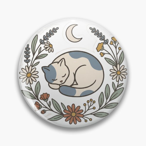 Item preview, Cottagecore Sleeping Cat Wildflower Wreath designed and sold by SnazzifyDigital.