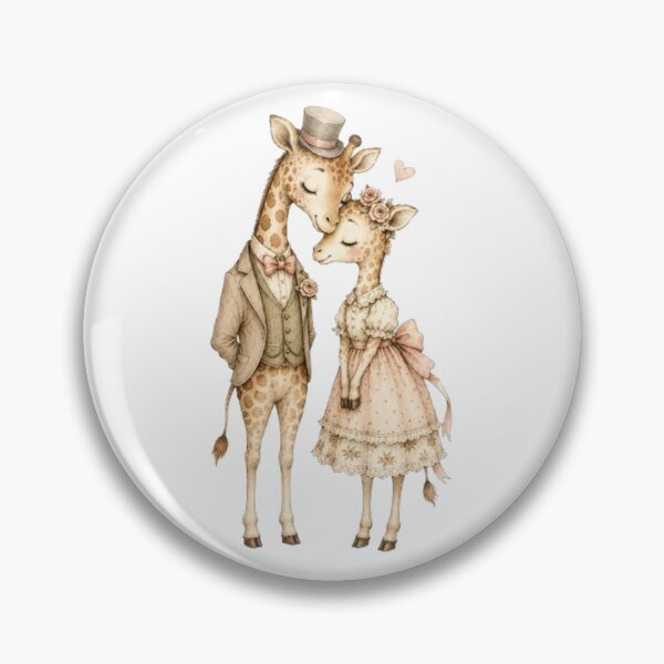 Item preview, Vintage Giraffe Couple in Love designed and sold by Snurly.