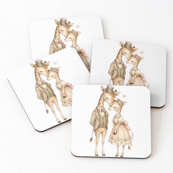 Item preview, Vintage Giraffe Couple in Love designed and sold by Snurly.