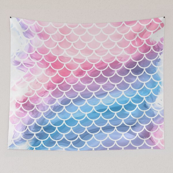 Item preview, Watercolor Mermaid Scales Pattern - Pink & Purple designed and sold by VeroCura.