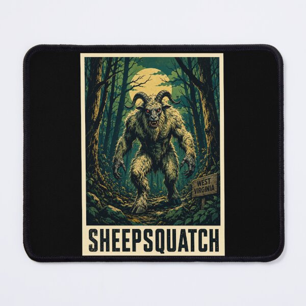 Item preview, Sheepsquatch Cryptid West Virginia Pop Art  designed and sold by redsharkuk.