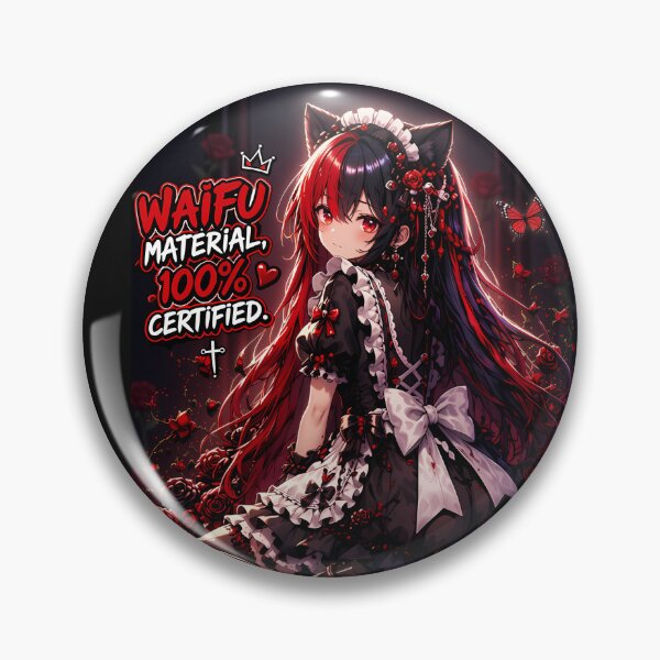 Item preview, Waifu Material 100% Certified – Gothic Anime Catgirl designed and sold by Revyra Design .