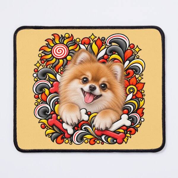 Item preview, Pomeranian Floral Art - Bones & Swirls Decor designed and sold by PixelsPaws.