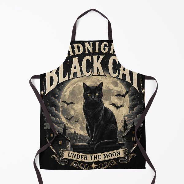 Item preview, Midnight Black Cat Under the Moon Line Art + Dotwork designed and sold by LiviuGligoros.