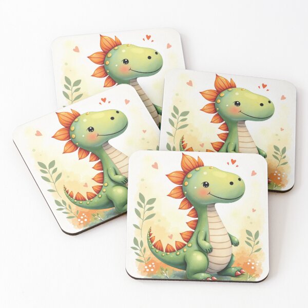 Item preview, Cute Green Dinosaur with Hearts designed and sold by VFXguy.