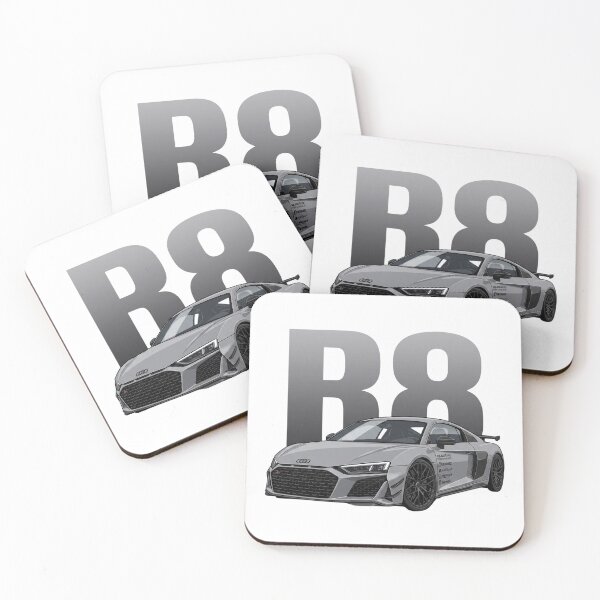 Item preview, Audi R8 V10 Nardo Grey White Background Supercar Vector Art designed and sold by Motorline44.