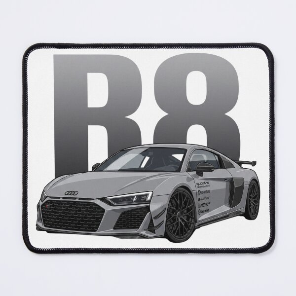 Item preview, Audi R8 V10 Nardo Grey White Background Supercar Vector Art designed and sold by Motorline44.