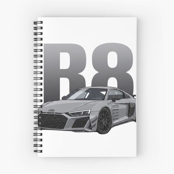 Item preview, Audi R8 V10 Nardo Grey White Background Supercar Vector Art designed and sold by Motorline44.