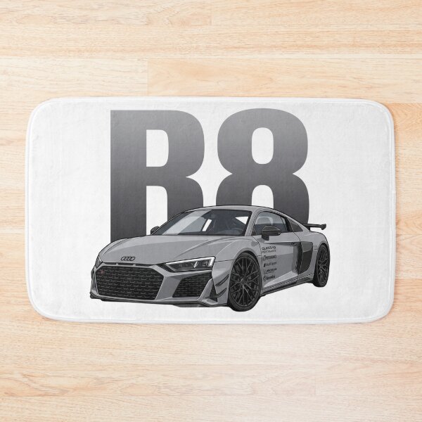 Artikelvorschau, Audi R8 V10 Nardo Grau Weißer Hintergrund Supercar Vektorgrafik entworfen und verkauft von Motorline44.