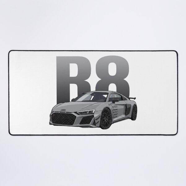 Item preview, Audi R8 V10 Nardo Grey White Background Supercar Vector Art designed and sold by Motorline44.