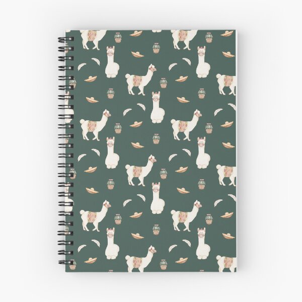 Item preview, Cute Watercolor Llamas Cacti and Sombreros Dark Green Fiesta Pattern designed and sold by svitlaarty.