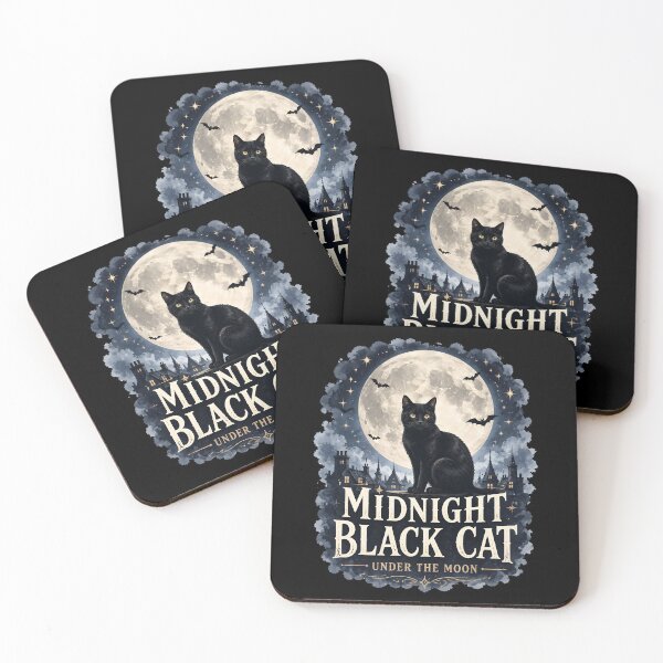 Item preview, Midnight Black Cat Under the Moon Steampunk Vintage designed and sold by LiviuGligoros.