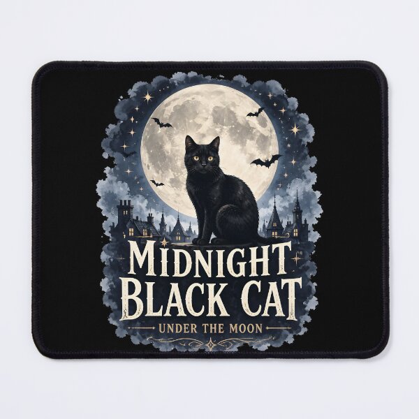 Item preview, Midnight Black Cat Under the Moon Steampunk Vintage designed and sold by LiviuGligoros.