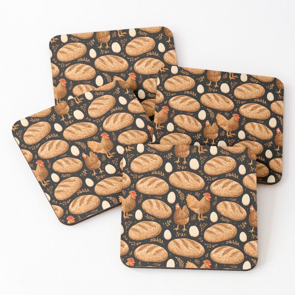 Item preview, Sourdough Bread Chicken Seamless Pattern designed and sold by palaco210.