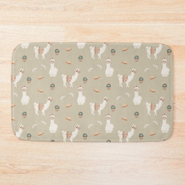 Item preview, Cute Watercolor Llamas Cacti and Sombreros Warm Taupe Fiesta Pattern designed and sold by svitlaarty.