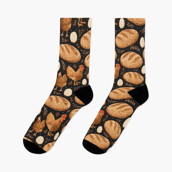 Item preview, Sourdough Bread Chicken Seamless Pattern designed and sold by palaco210.