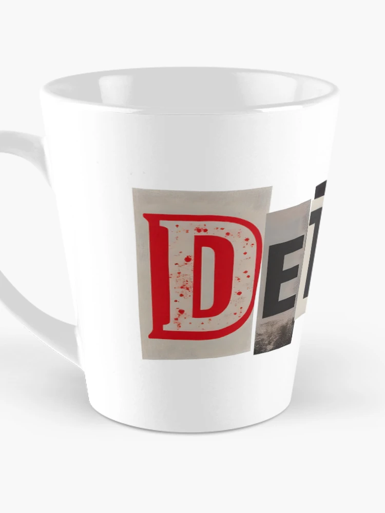 Thumbnail 3 of 4, Coffee Mug, Detroit Typography Ransom Note Letters Collage designed and sold by ThreadRiotTees.