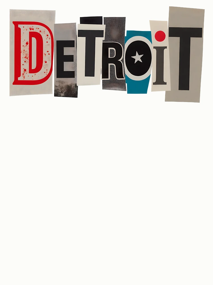 Thumbnail 6 of 6, Pullover Sweatshirt, Detroit Typography Ransom Note Letters Collage designed and sold by ThreadRiotTees.