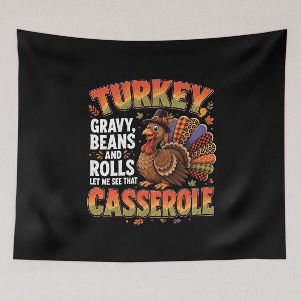 Item preview, Thanksgiving Turkey Gravy Beans and Rolls Casserole Art designed and sold by anapldv.